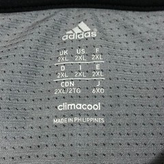 Adidas Elite T-Shirt Men’s 2XL White Gray Performance Clima Cool Short Sleeve