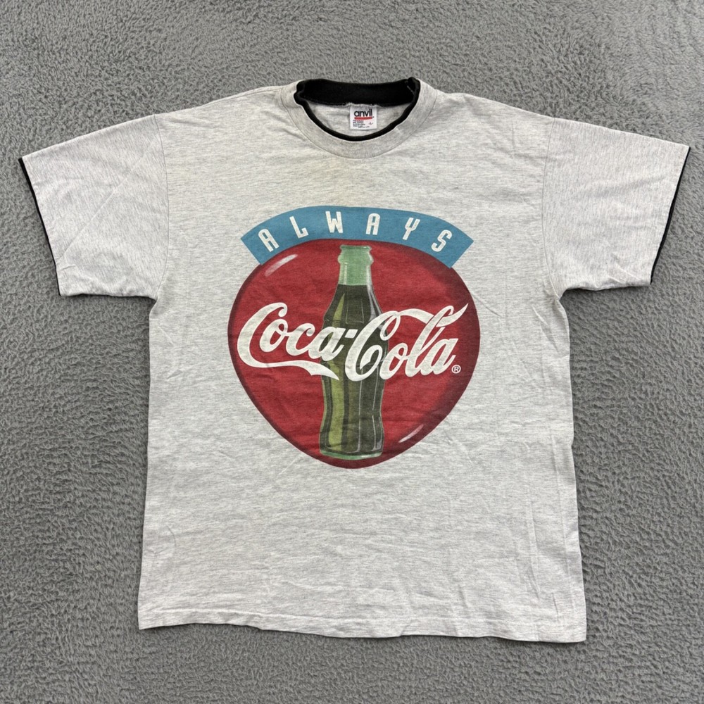 Vintage Always Coca Cola Shirt Mens Large Soda Pop Promo Single Stitch 90s USA