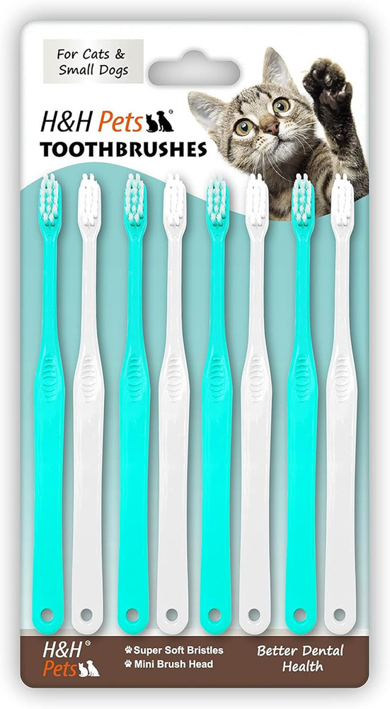 H&H Pets Toothbrush for Small Dogs & Cats – Soft and Extra Small Toothbrush Desi