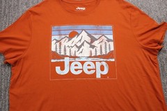 Jeep Distressed Look Retro Graphic Shirt Soft Knit Recycled Material Men 2XL