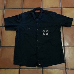 Dickies Bone Yard Customs Work Shirt 2XL Black Skeleton Biker Graphic