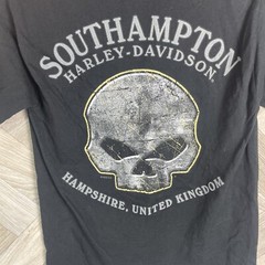 Harley Davidson Hampshire United Kingdom Black Graphic Print T Shirt Size Small