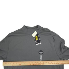 Roundtree & Yorke Mens Large Gray Seamless Mock Neck Long Sleeve Shirt NWT