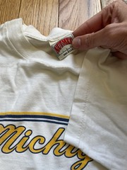 2 Vintage Michigan Wolverines 1989 Rose Bowl T Shirt XL/L Single Stitch USA 80s