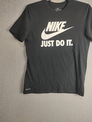 Nike Shirt Adult Medium Black Graphic Swoosh Logo Active Sports Outdoor SS Mens