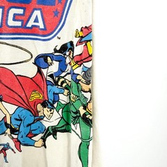 DC Comics White Blue 100% Cotton Justice League Graphic Customized Muscle Shirt