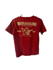 True Religion Boys World Tour Graphic T-Shirt Red Gold