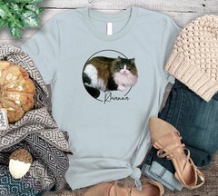 Personalized Pet Portrait Comfort Tee Custom Dog Cat Lover Gift Shirt