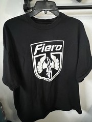 PONTIAC FIERO EMBLEM 7.0″W x 10.0″H BLACK UNISEX T-SHIRT SIZE LARGE – No Tag