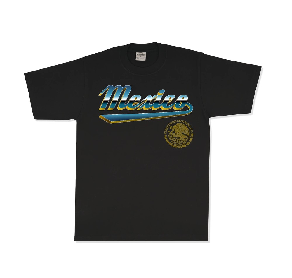 Streetwise MEX Script T-Shirt Mexico (Black) Men’s Tee