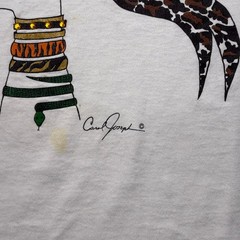 Vintage 90s Lady Glamour Art Deco Fashion Illustration Graphic T-Shirt – Large