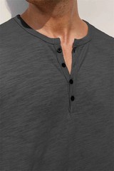 Premium Men’s Cotton Henley T Shirt Breathable Slim Fit Casual Summer Top Gift