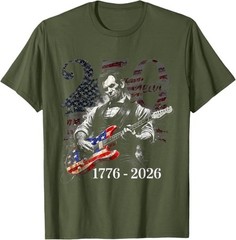 Abraham Lincoln Playing Guitar 4th July 250th Anniversary T-Shirt