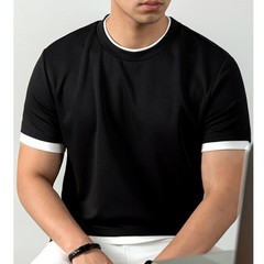 Loose Fit Pure Color Men’s Short Sleeve T-Shirt for Daily Club Home Use