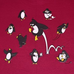 Vintage 2000s ScrapShare Forum DIY Art Craft Penguin Mascot T-Shirt Size Large