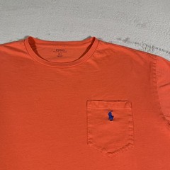 Polo Ralph Lauren Shirt Mens Large Orange Pocket Tee Tagless Cotton Crewneck