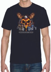 Adult DryBlend® T-Shirt – ( EAGLE SKULL RIDES – BIKER / CHOPPER)