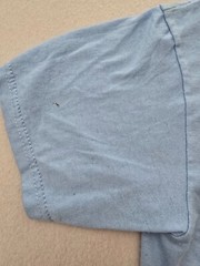 Hanes Heavyweight 50/50 Shirt Mens Small Blue Text Print Crew Neck Vintage Feel
