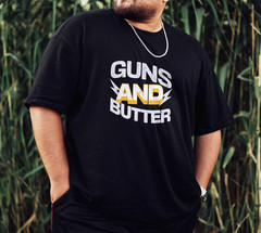 GUNS AND BUTTER Retro Logo T-Shirt Sizes S-5XL