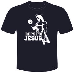 gym tshirt REPS FOR JESUS weight training funny T SHIRT tee lifting fitness rat