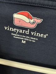 Vineyard Vines Size Medium Blue Making Spirits Bright Graphic Pocket T-Shirt