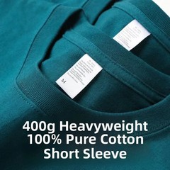 Unisex Heavyweight Pure Cotton Shirt Summer Loose Fit Breathable Casual Tee Gift