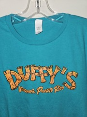 Duffys Vieques Puerto Rico Medium Mens Blue Double-sided Graphic Logo Tshirt