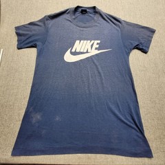 Vintage Nike Swoosh Tee Size Xl Blue Tag 1980s Faded Distressed Buttery soft