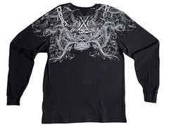 Xtreme Couture by Affliction Men’s Thermal Shirt WHIPLASH Skull