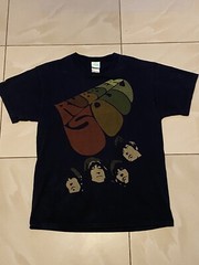 2005 THE BEATLES RUBBER SOUL Black Cotton T-SHIRT Apple Corps Adult Size Large L