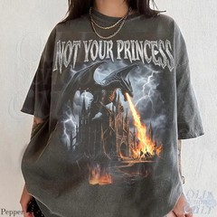 Not Your Princess Dragon Vintage Fantasy Art Comfort Tee