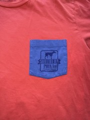 Southern Point Co Men’s L Salmon Logo Pocket Tshirt 100% Cotton Preppy
