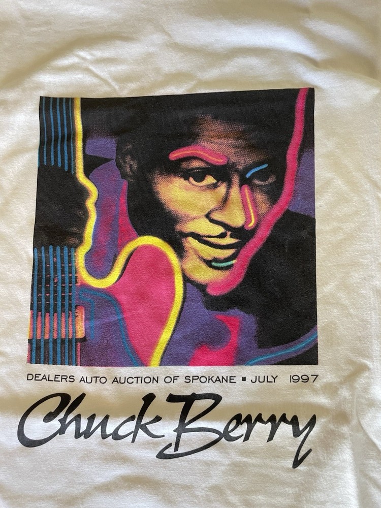 1997 Vintage-Hanes Chuck Berry Graphic Tee Men’s White XL Cotton