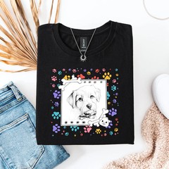Personalized Pet Portrait Comfort Tee Custom Dog Cat Lover Gift Shirt