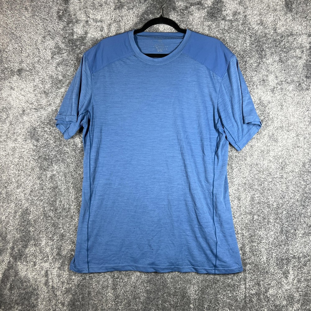 Kuhl Shirt Mens XL Blue Short Sleeve Crew Neck Polyester Merino Stretch