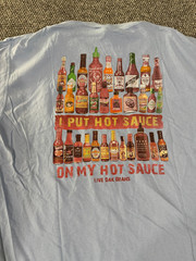 Comfort Colors t shirt mens XL blue hot sauce graphic live oak