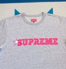Supreme SS20 Pink Star Shirt Embroidered Streetwear Skateboard Skate Grey Large