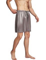 SIHA Mens Pajama Pants,Satin Boxer Shorts with Elastic X-Large, Gray