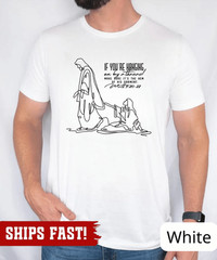 Woman with the Issue Touches Jesus Shirt, Holding on by a Thread Hem of His Garm