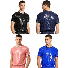 Men T-shirt Workout Top Modern Tops Classic Trim Carnival Contrasting Sports