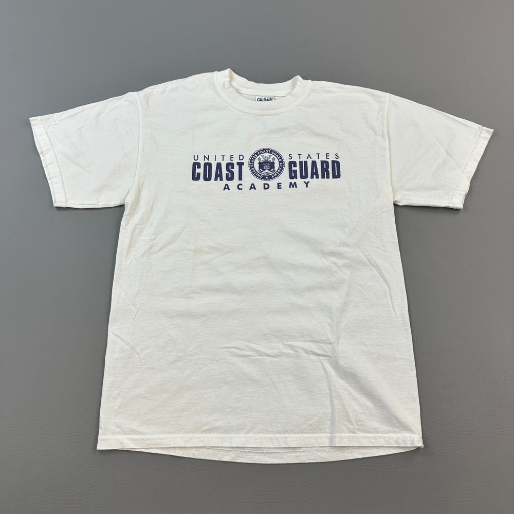 Vintage United States Coast Guard Academy Shirt Mens Medium White Military Y2K