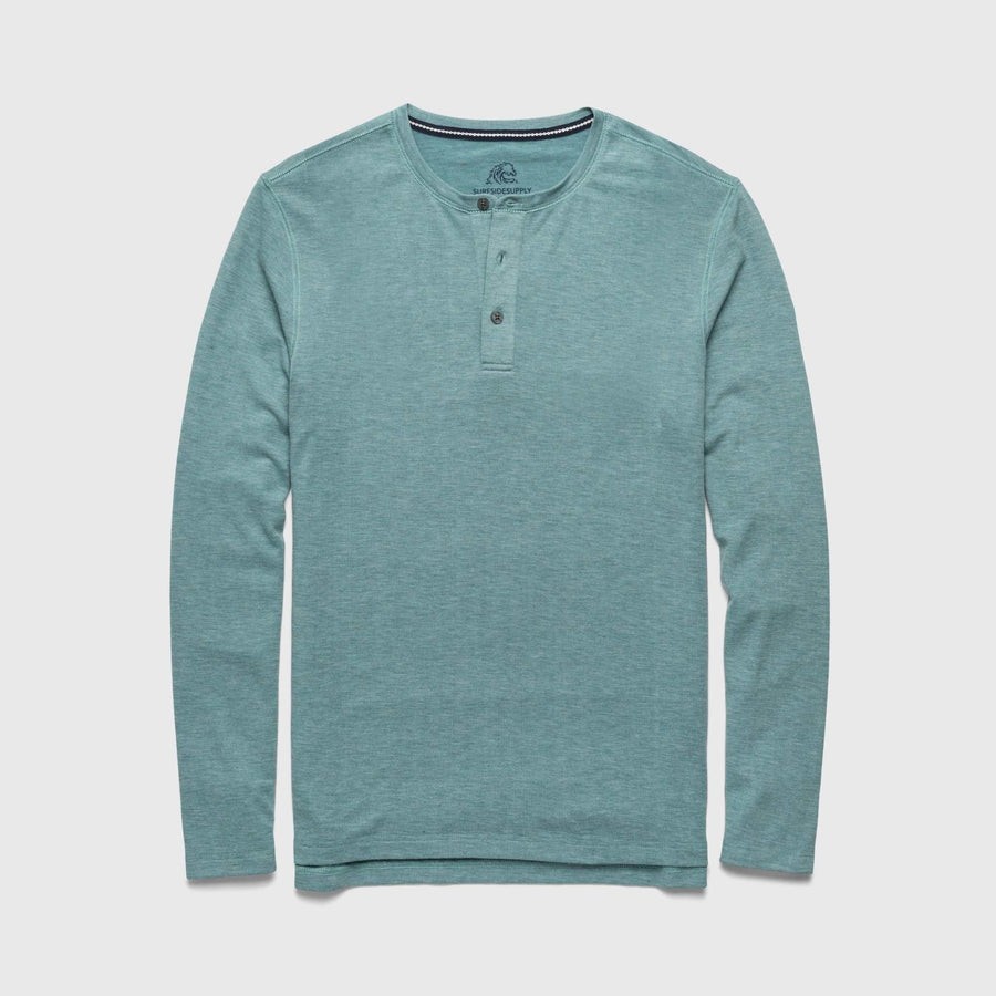 Surfside Supply Sean Ultra Soft Classic Henley Aqua Heather NWT MSRP $85 Large