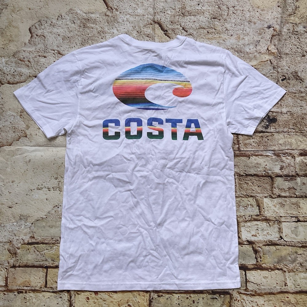 Costa Del Mar Men’s T-Shirt Short Sleeves In White Size M
