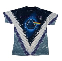 Pink Floyd T-Shirt Tie Dye Dark Side Of The Moon Size Medium Liquid Blue