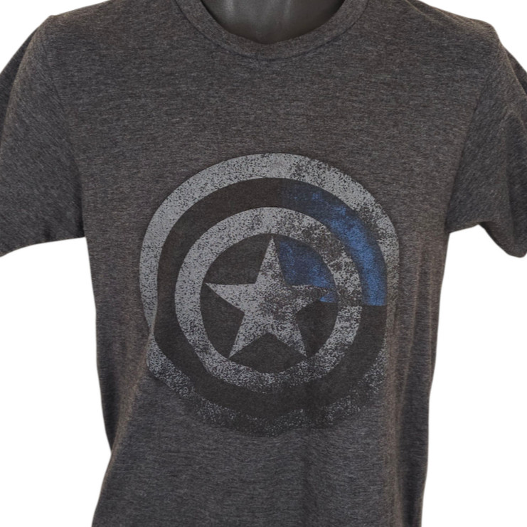 Captain America T Shirt Mens Size Small Gray Marvel Comics Superhero