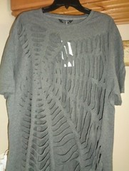 COOFANDY DARK GRAY FRONT ALL OVER CUT OUT CREW NECK T-SHIRT NWT XXL