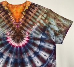 Handmade Ice Tie Dye Adult T-Shirt Size 2XL Multicolor Patriotic Gildan Tee NEW