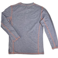 Sailwind Mens Henley Shirt Small Blue Heathered Orange Stitch Long Sleeve New