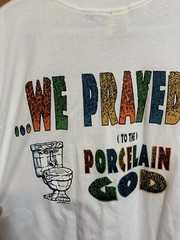 Vtg Party Porcelain God T-shirt NOS SS Mens L Colorful Joe Blow T’s Drinking