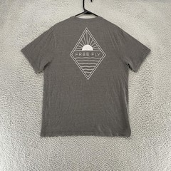 Free Fly Graphic Shirt Mens Medium Gray Sun Wave Outdoor Beach Tee Top